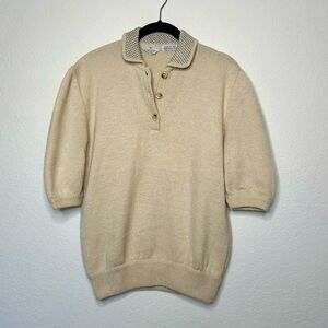 80’s Vintage Valentino Double-Ply Cashmere Collared Sweater